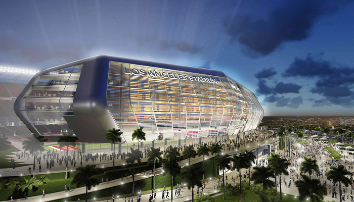 A photo of a Modern Future Football Stadium LA