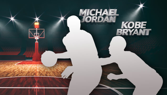 Michael Jordan and Kobe Bryant Playing Basketball.