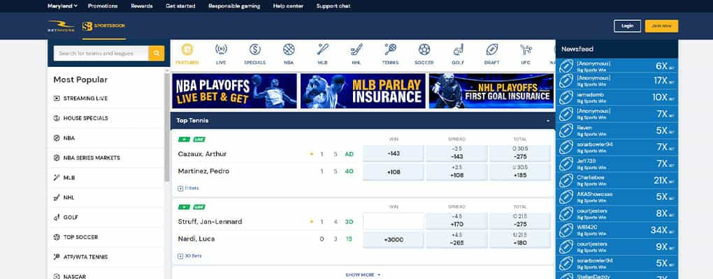 An overview of the available sports to bet on at BetRivers