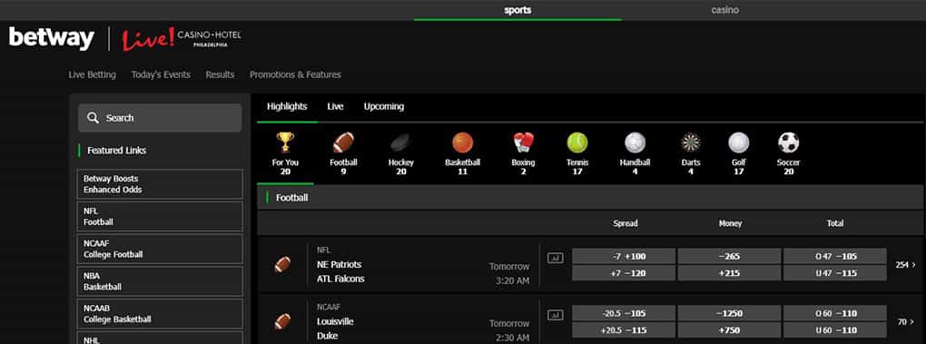 Betway Sports Betting Overview