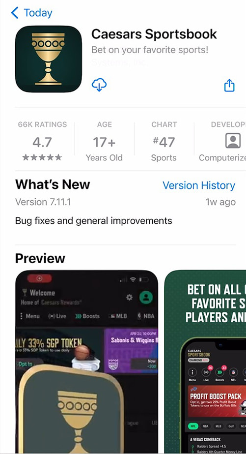 Downloading the Caesars Sportsbook app