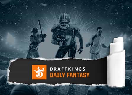 Draftkings DFS logo and variety of sportsmen