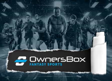 OwnersBox DFS logo and variety of sportsmen