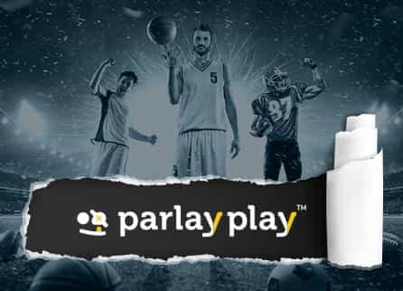 ParlayPlay DFS logo and variety of sportsmen
