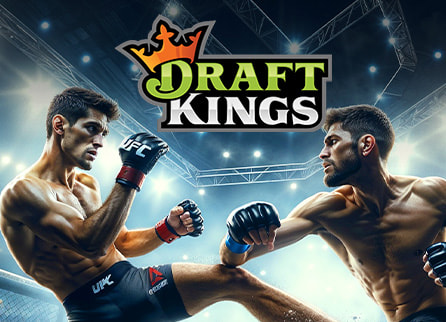 DraftKings logo with two UFC fighters competing