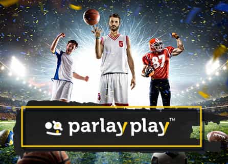 ParlayPlay DFS logo and sportsmen