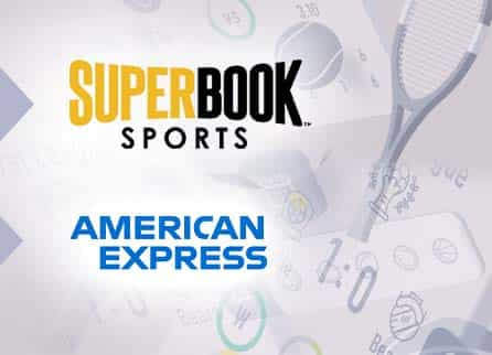 SuperBook logo, American Express logo, and diverse sports related equipment