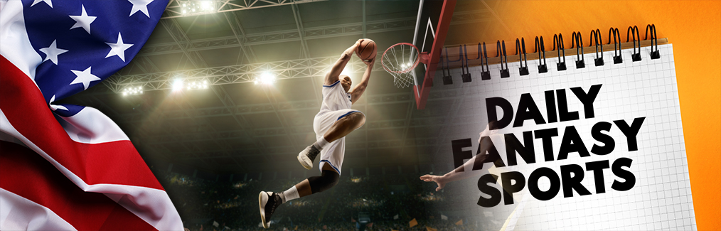 American flag, notebook, and basketball player dunking
