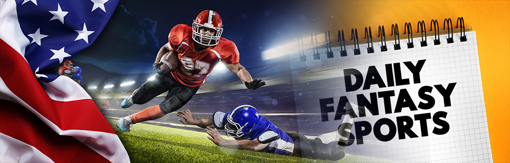 American flag, two football players competing on field , and a note pad