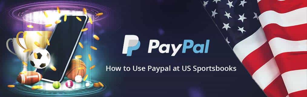 PayPal logo, American flag, and diverse sports related equipment