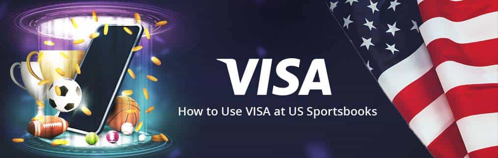 Visa logo, American flag, and diverse sports related equipment