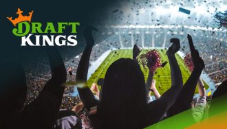 Draft Kings Logo and Stadium Full of Celebarting Fans