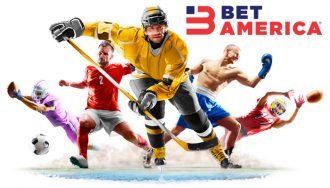 BetAmerica Sportsbook Logo Next to Different Sports Players