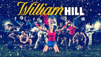 William Hill Sportsbook Logo Over Players from Different Sports