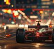 F1 Cars Racing During Las Vegas Grand Prix