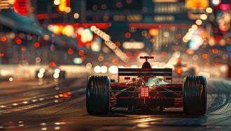 F1 Cars Racing During Las Vegas Grand Prix