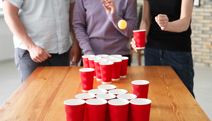 The setup of baseball drinking game
