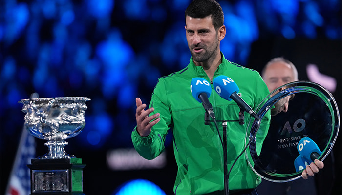 Novak Djokovic speaking