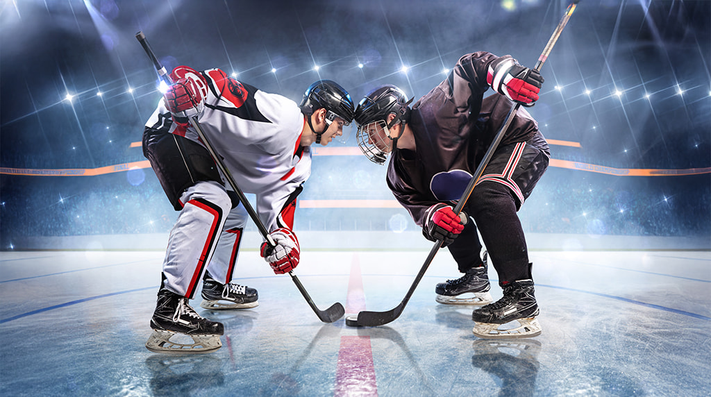 NHL Players facing each other