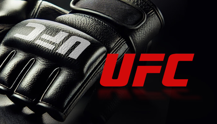 A UFC logo featuring UFC gloves