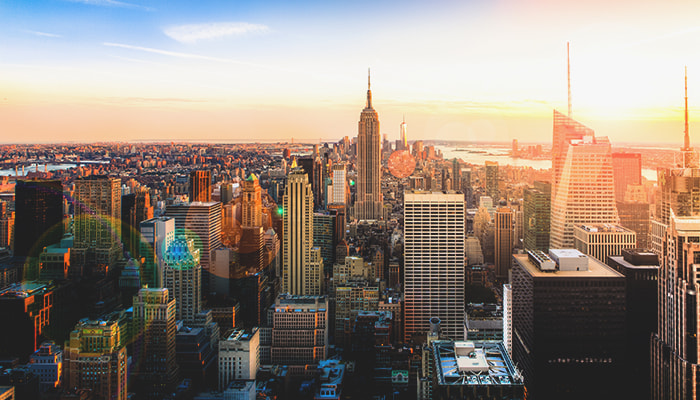 A sunrise in New York, NY
