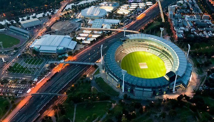 AFL stadium MCG with question mark