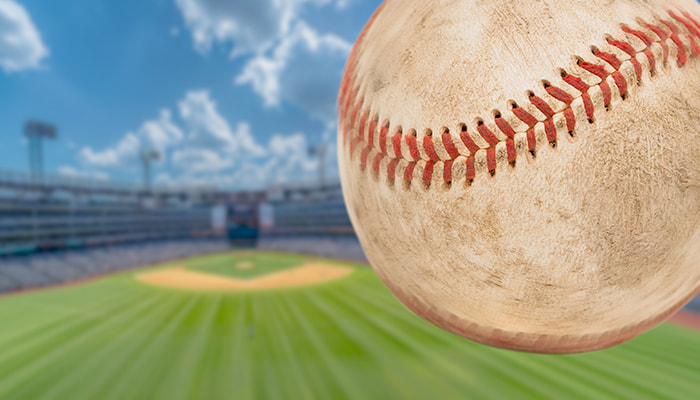 A baseball flying through the air