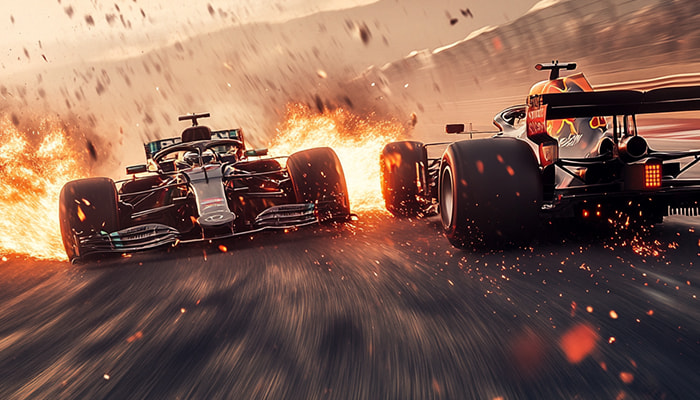 A picture of F1 car crash