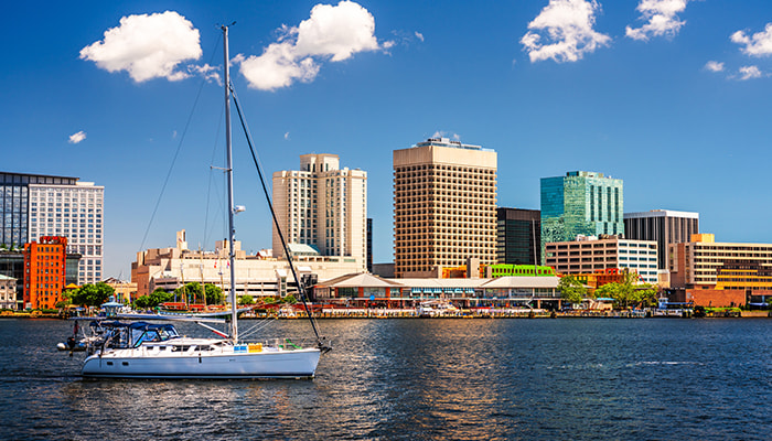 Norfolk Virginia skyline