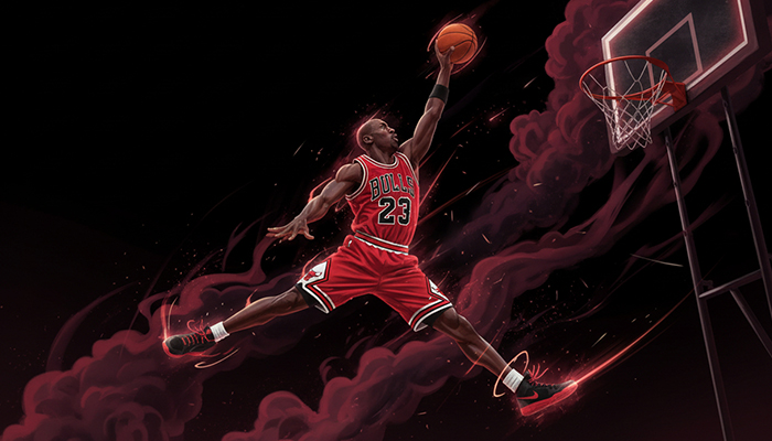 A picture of Michael Jordan’s No. 23 Chicago Bulls jersey